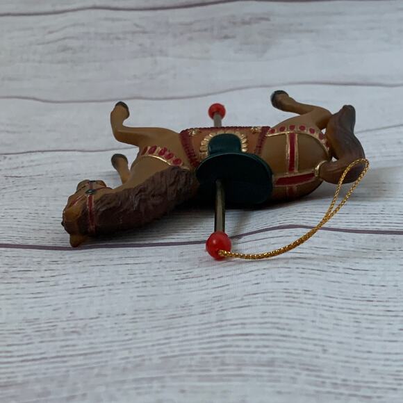 Vintage Brown Carousel Horse Christmas Tree Ornament 4 3/4" Tall - Picture 12 of 16